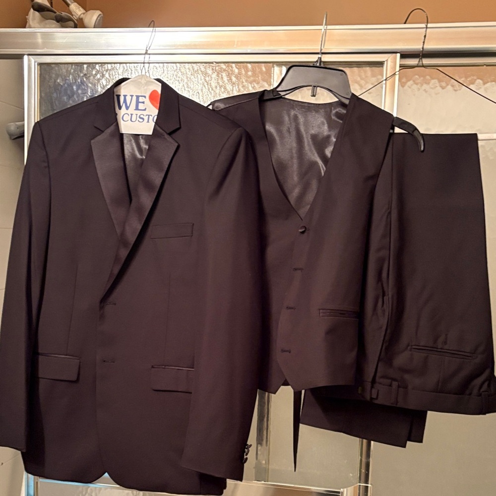 Boys Black 3-Piece Suit with Satin Lapel